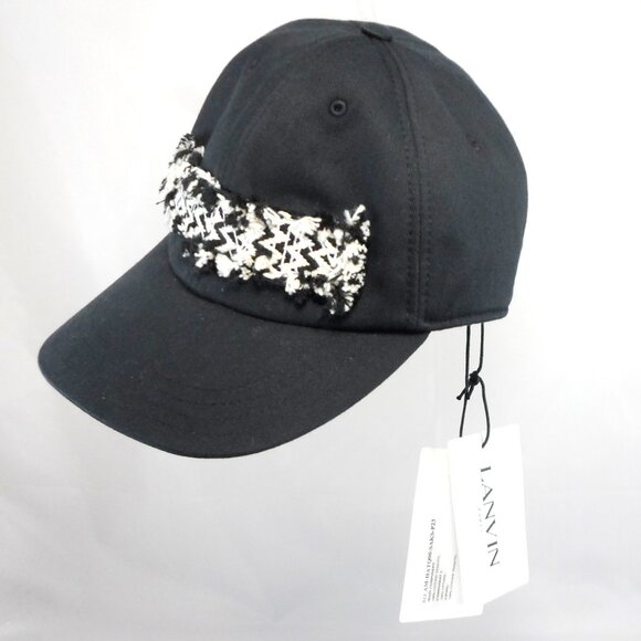 NWT$360 LANVIN Curb Woven Logo Cotton Baseball Cap 60 Medium - Picture 10 of 11